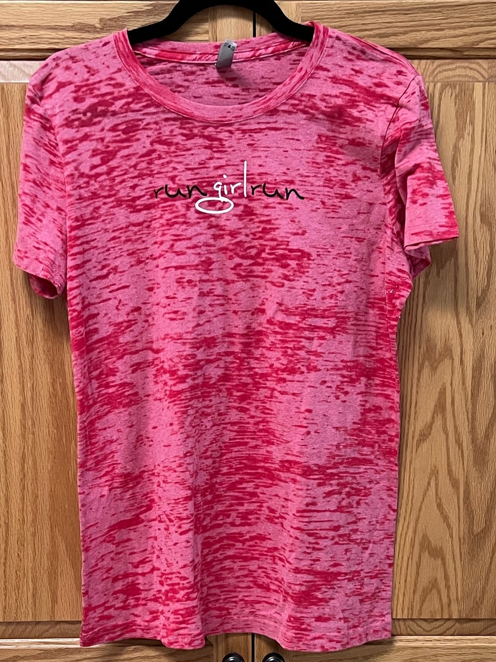 Run Girl Run Pink Burnout Tee with Print on The Front & Back, GUC, Size 2 XL